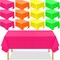 12 Pack Assorted Neon Color Plastic Tablecloth Disposable (54 x 72 Inch,Bright Color)